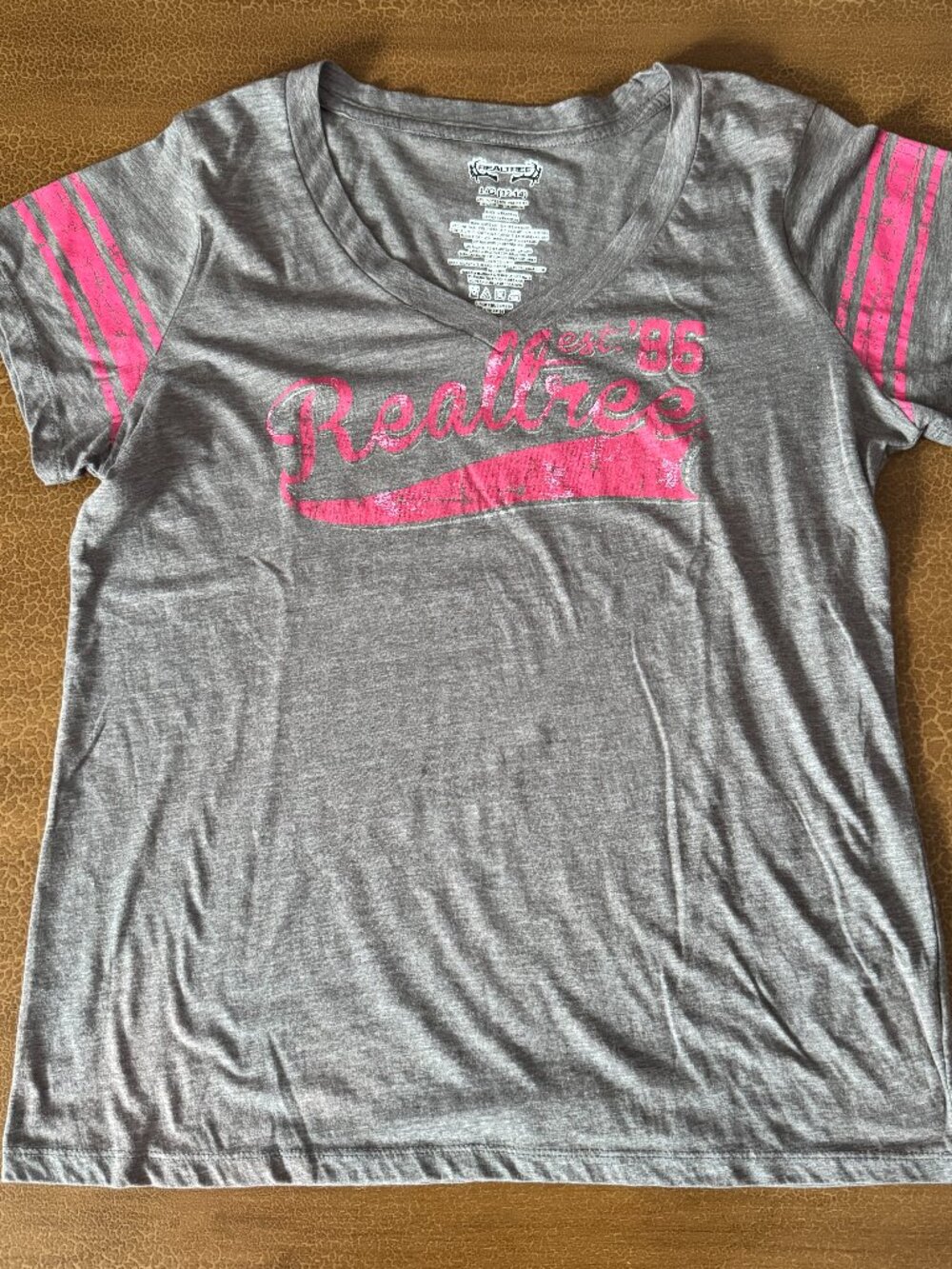 Realtree Pink Stripe Short Sleeve TShirt - Size Large